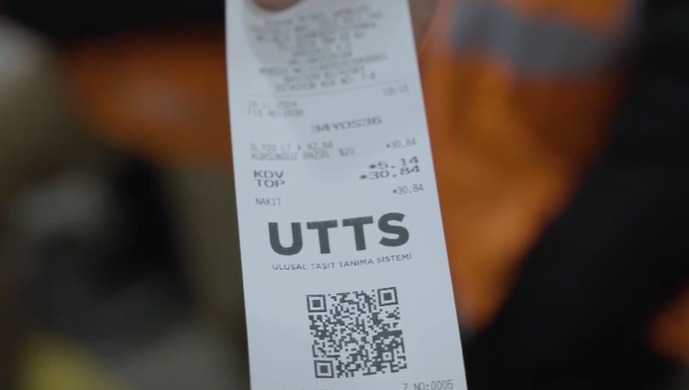 UTTS ile oluşturulmuş örnek yakıt fişi